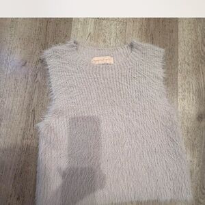 Fuzzy Sleeveless Sweater Top